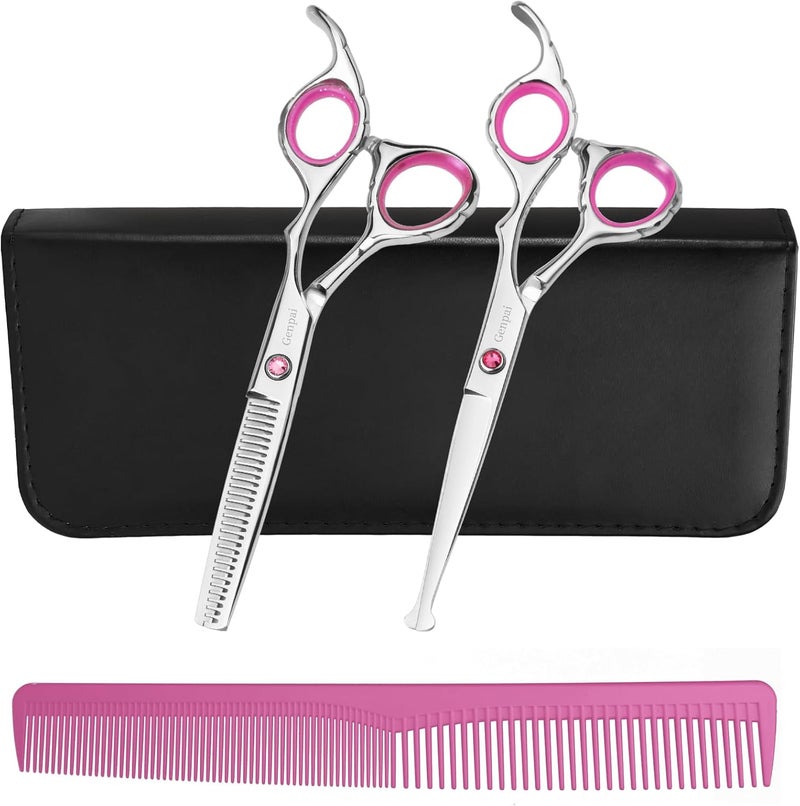 GENPAI Safety Round Tip Toddler Haircut Scissors Kit - Stainless Steel 11-Piece Hair Clippers for Kids, Men, Women & Salon Use - Professional Barber Grooming Shears with Thinning & Layering Tools - Image 1